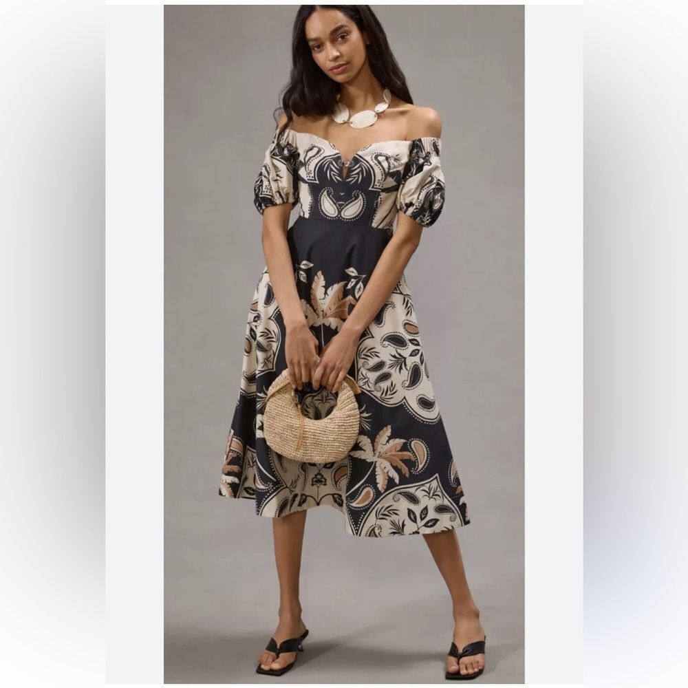 Size 6 $180 by Anthropologie Maeve Puff-Sleeve Sweetheart Dress